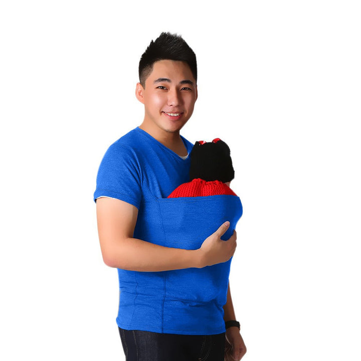 Stylish unisex babywearing t-shirt for mom & dad. Provides secure, comfortable hands-free infant & newborn support.