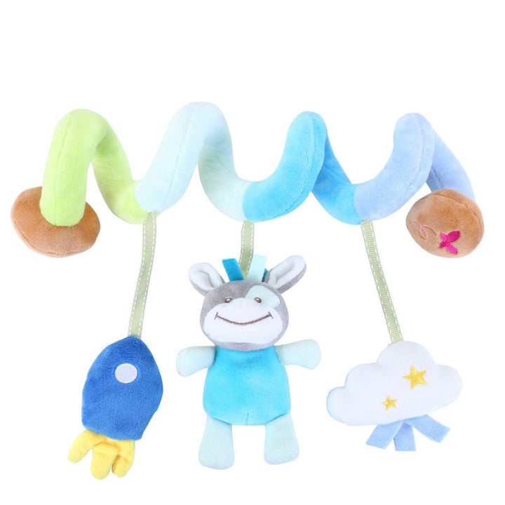 Infant spiral activity rattle, unisex plush toy with sensory features, ideal baby gift.