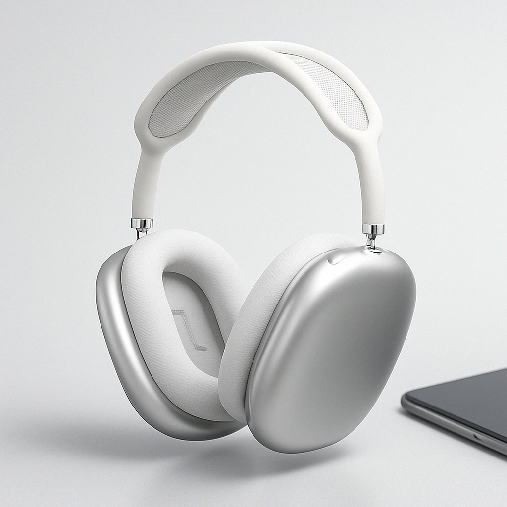 Unisex black wireless Bluetooth noise cancelling over-ear headphones, offering immersive audio & comfort.