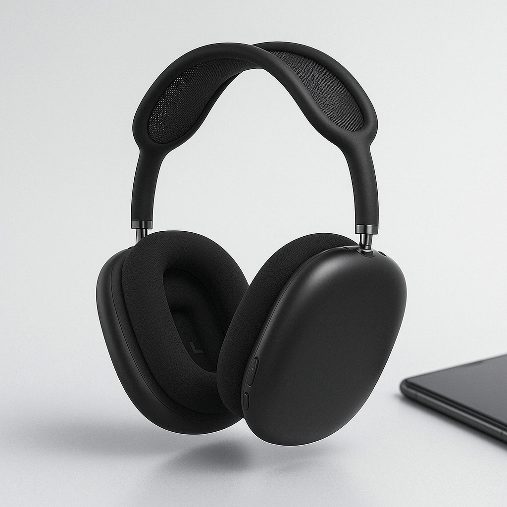 Comfortable over-ear Bluetooth headphones with soft earcups, perfect for long-listening noise cancellation.