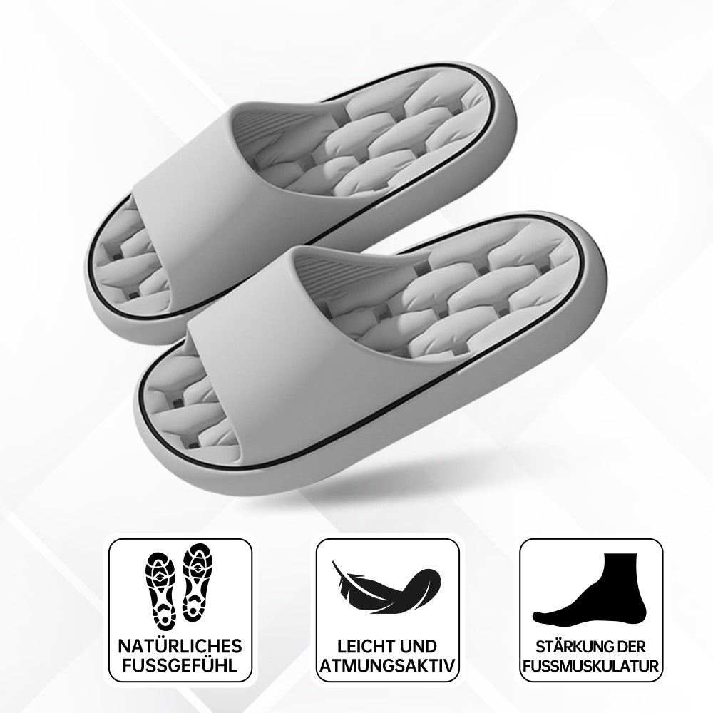 Anti-slip quick-dry shower shoes. Cloud-soft ergonomic slippers for indoor/outdoor comfort & foot relief.