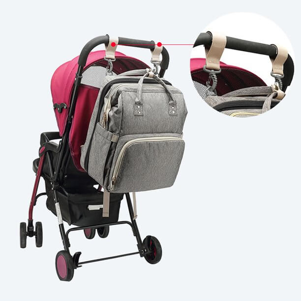 Innovative convertible diaper backpack with a practical foldable bassinet design. Perfect for new parents.