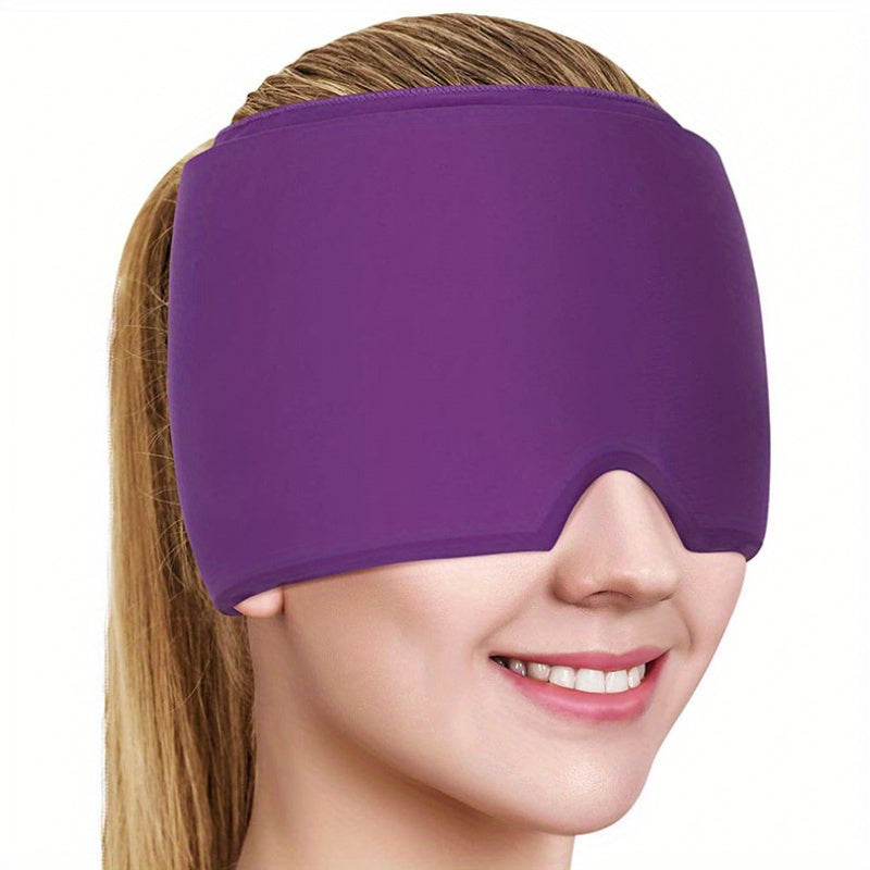 Gel-infused cooling headband offers effective relief from migraine and headache pain.
