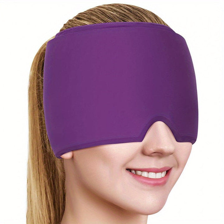 Gel-infused cooling headband offers effective relief from migraine and headache pain.