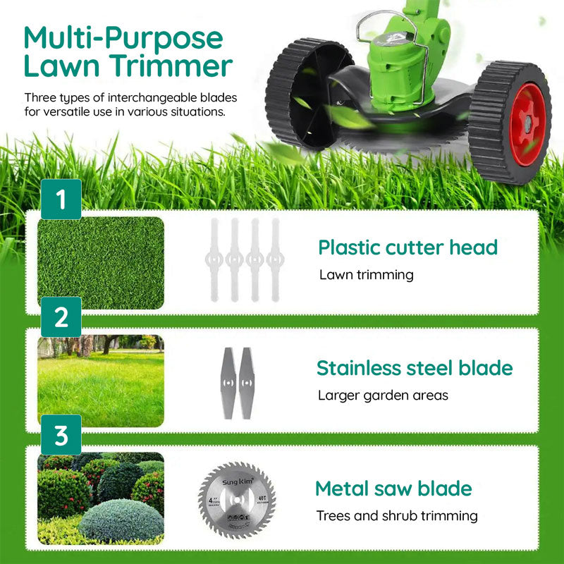 Prepare your garden for summer with this efficient cordless electric grass trimmer.