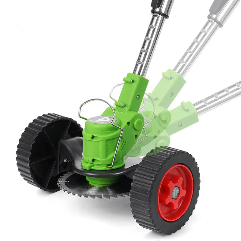 Lightweight cordless electric weed eater for effortless garden maintenance.