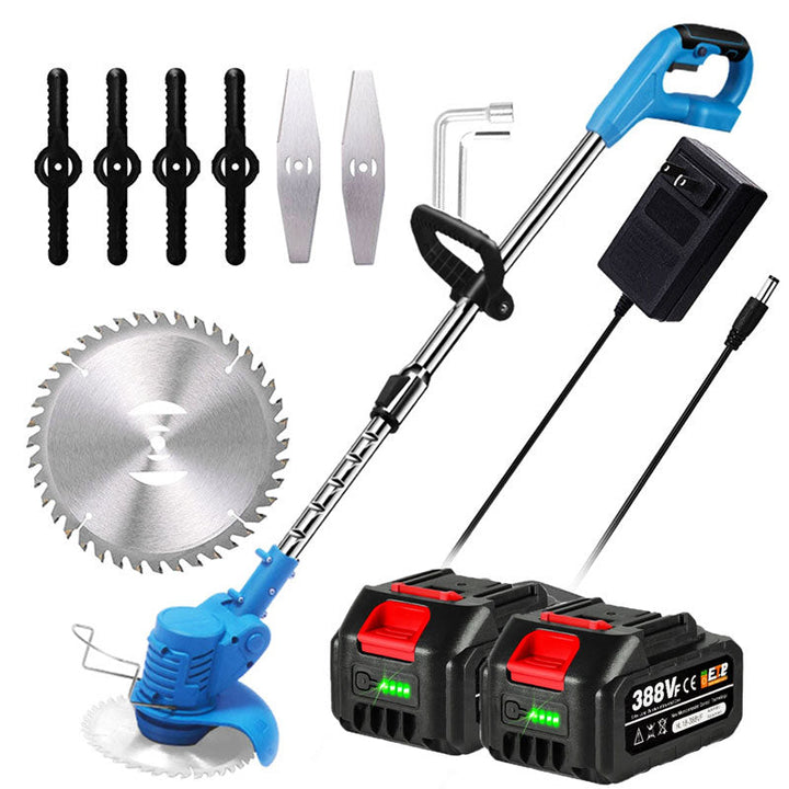 Unisex design cordless electric trimmer for comfortable home garden improvement.