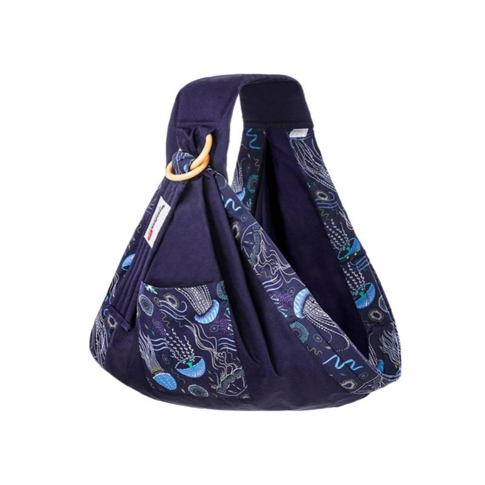 Comfortable hands-free unisex baby wrap carrier for new parents. Soft cotton, floral design for newborn & infant.