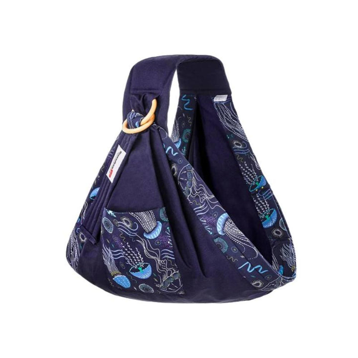 Comfortable hands-free unisex baby wrap carrier for new parents. Soft cotton, floral design for newborn & infant.