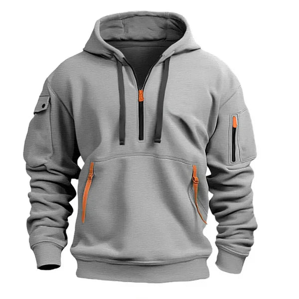Unisex Cozy Everyday Hoodie made of soft material, light gray, with drawstring hood, for warmth and comfort