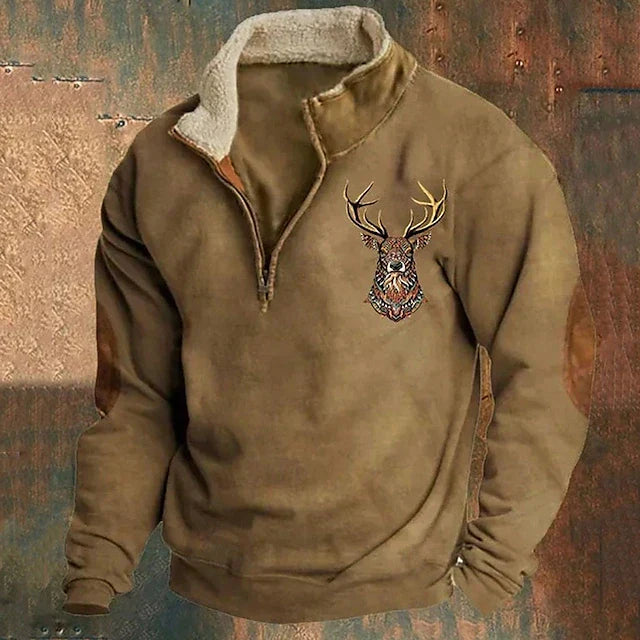 Unisex cozy full-zip hooded pullover in heather grey, comfortable men's or women's casual hoodie.