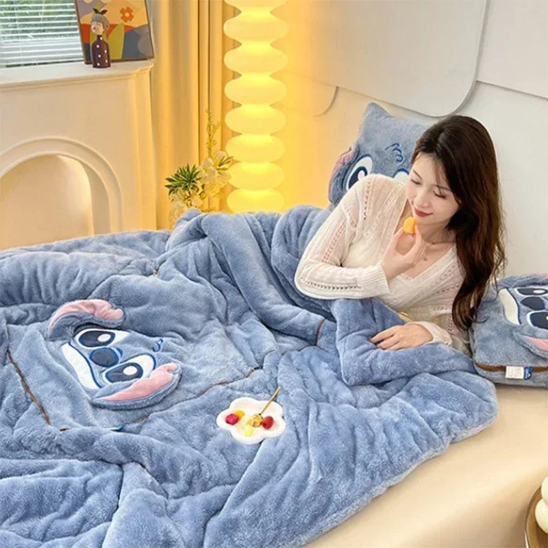 Super soft plush blanket and matching cushion set, ideal for ultimate coziness and home decor.