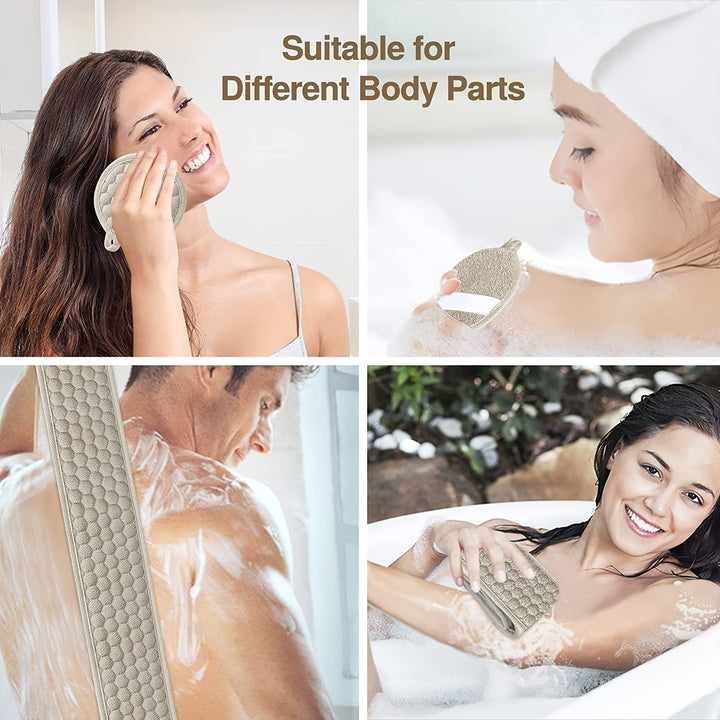 Unisex exfoliating back scrubber for smooth, refreshed skin. Perfect shower accessory for deep body cleansing.