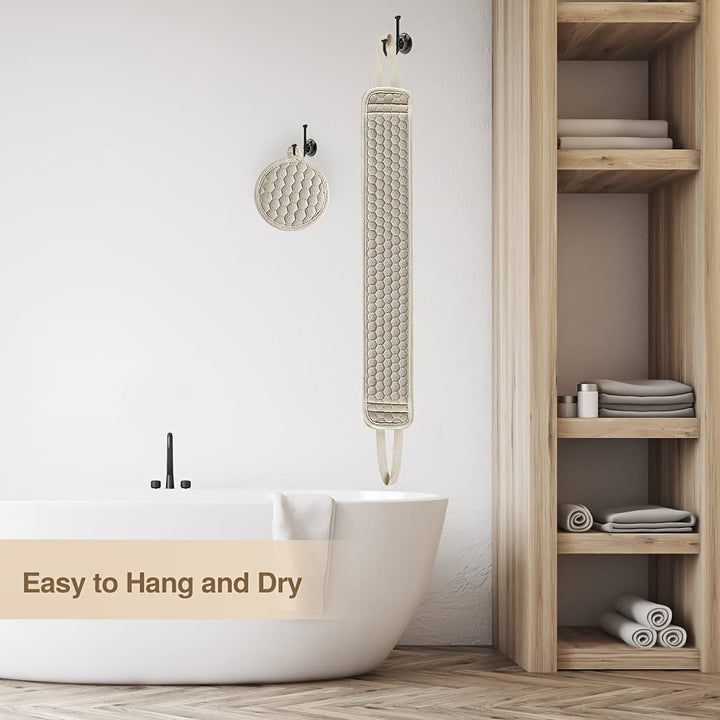Honeycomb back scrubber & body brush for deep cleansing. Achieve smooth skin with this durable bath tool.