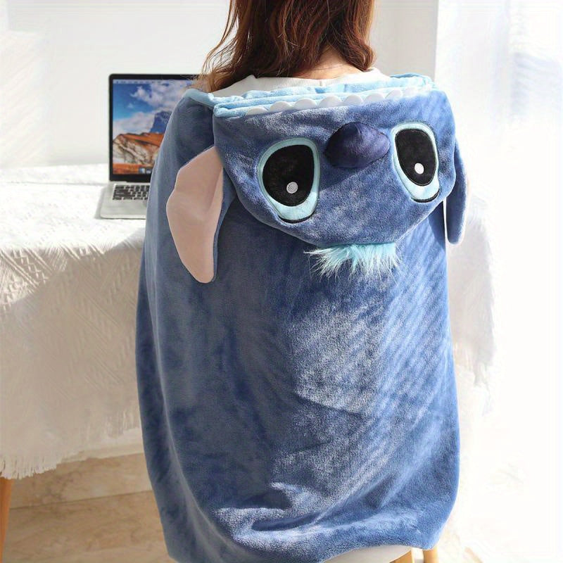 Unisex Stitch cozy hoodie blanket, a great Disney gift for him or her, ideal for comfy lounging & warm relaxation.