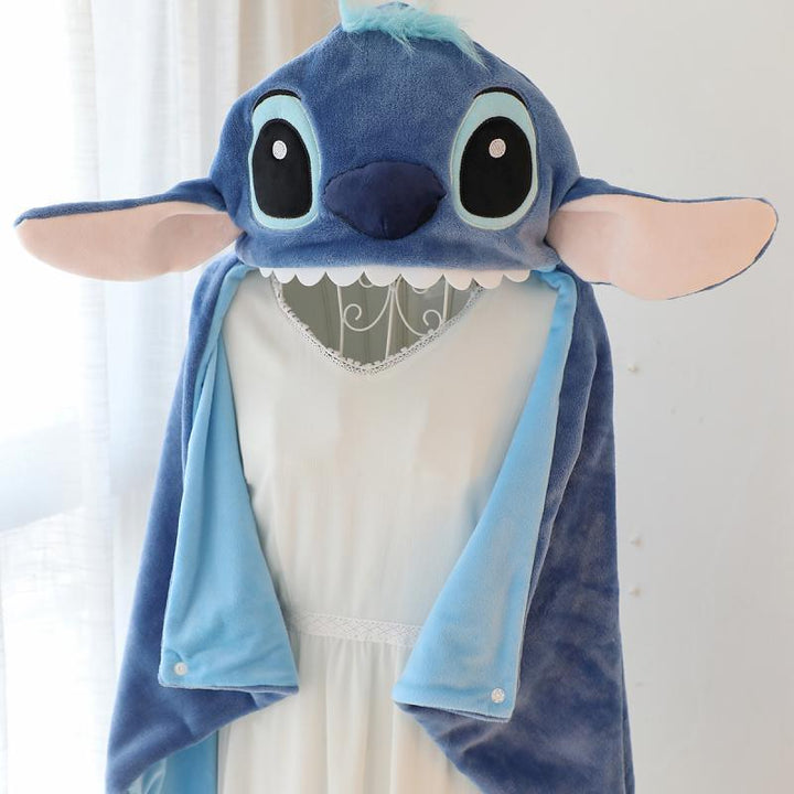 Adorable Disney Stitch oversized hoodie blanket, perfect for unisex warmth, comfy lounging & cozy movie nights.