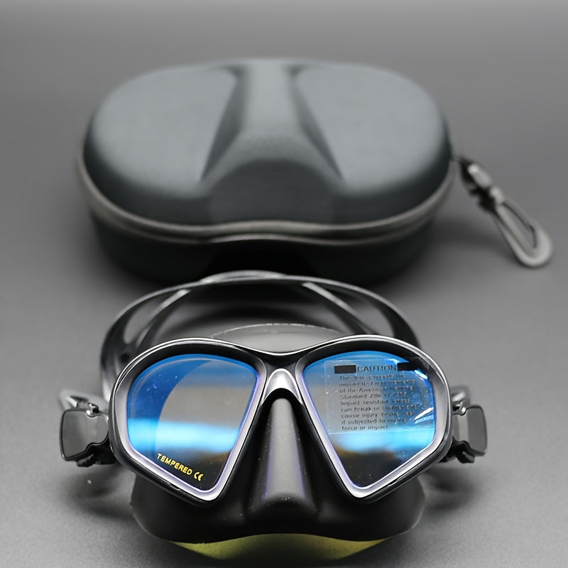 Premium dive goggles, anti-fog lens, camera mount & protective case. Ideal for snorkeling & diving.