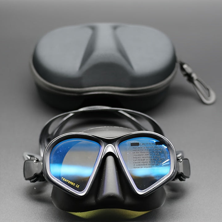 Underwater exploration with this tempered glass dive mask, anti-fog feature & convenient camera mount.