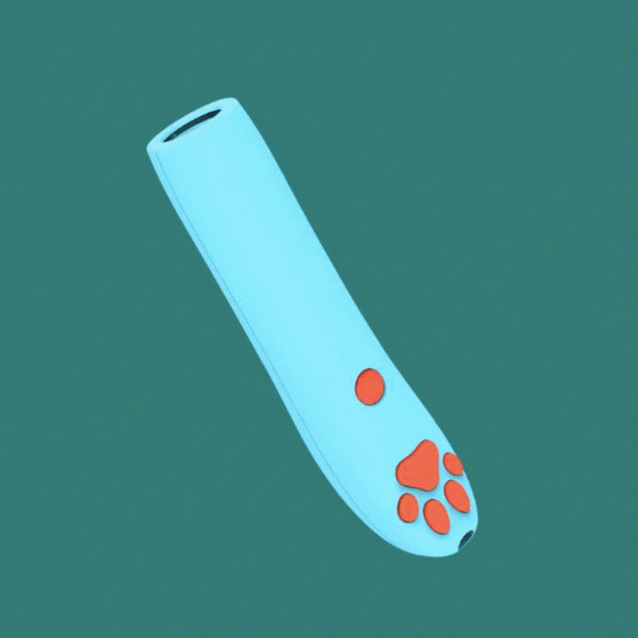 Multi-functional dog chew toy combines a whistle for training with dental cleaning features.