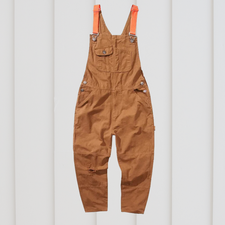 Unisex durable gardening dungarees for outdoor work, featuring adjustable straps and practical pockets.