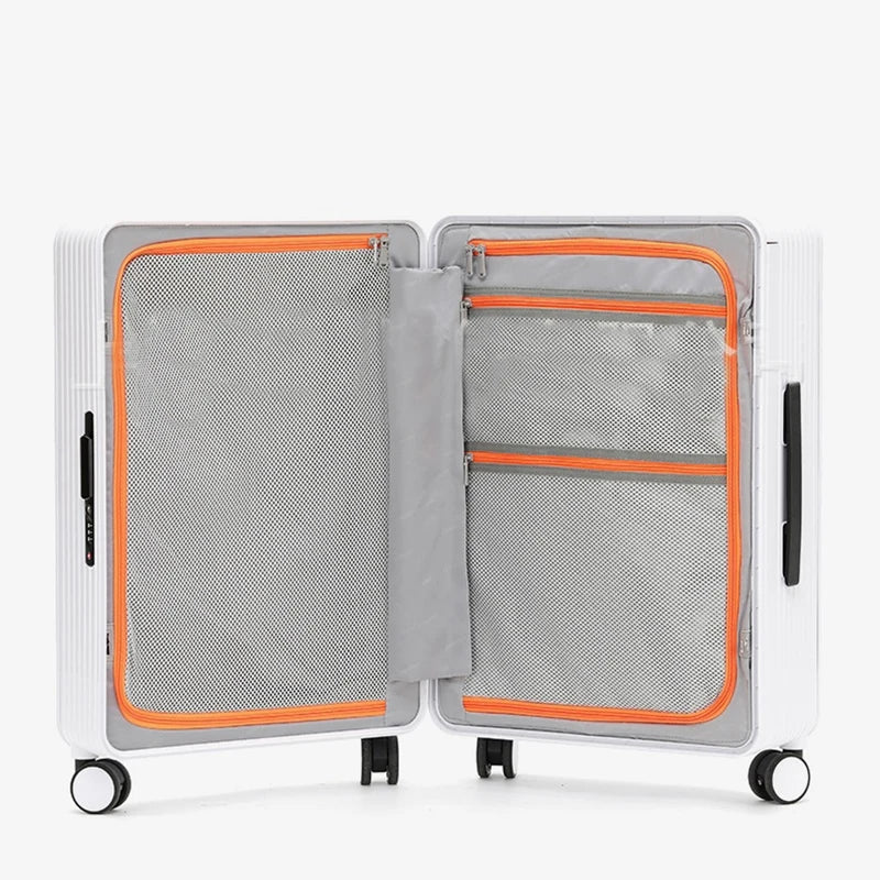 Unisex durable PP hardshell travel suitcase with spinner wheels, perfect for any journey.