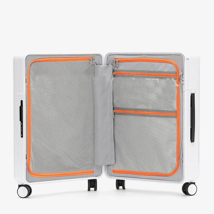 Unisex durable PP hardshell travel suitcase with spinner wheels, perfect for any journey.