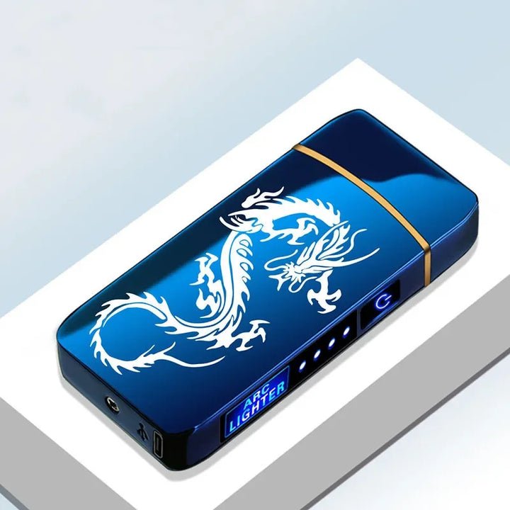 High-tech electric plasma lighter, windproof, USB rechargeable with touch sensor for modern use.