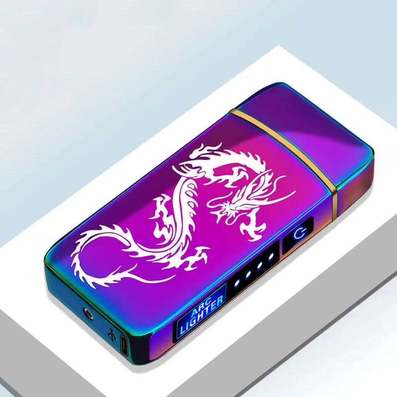 Metal plasma lighter, electronic, windproof, USB rechargeable, great for candles and pipes.