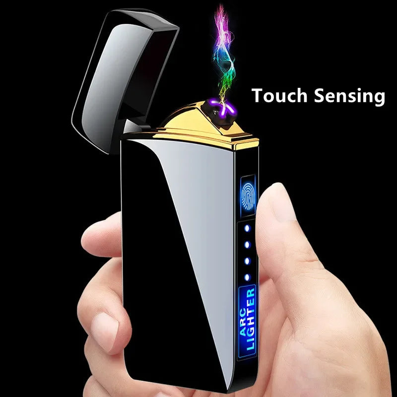 Rechargeable USB plasma lighter for candles & pipes, windproof electric ignition.