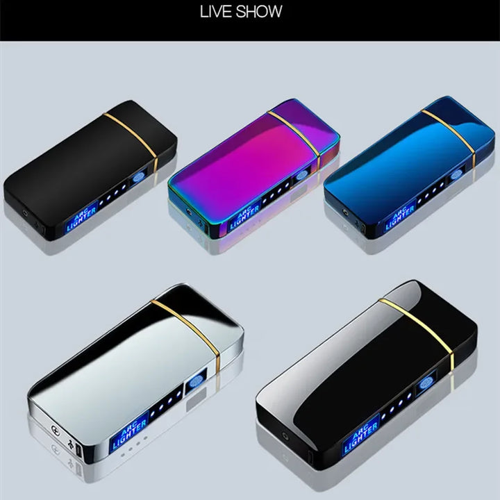 Compact windproof electric plasma lighter, USB rechargeable for convenient on-the-go ignition.