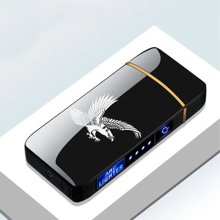 Modern design electric plasma lighter, USB rechargeable, windproof for stylish flameless ignition.