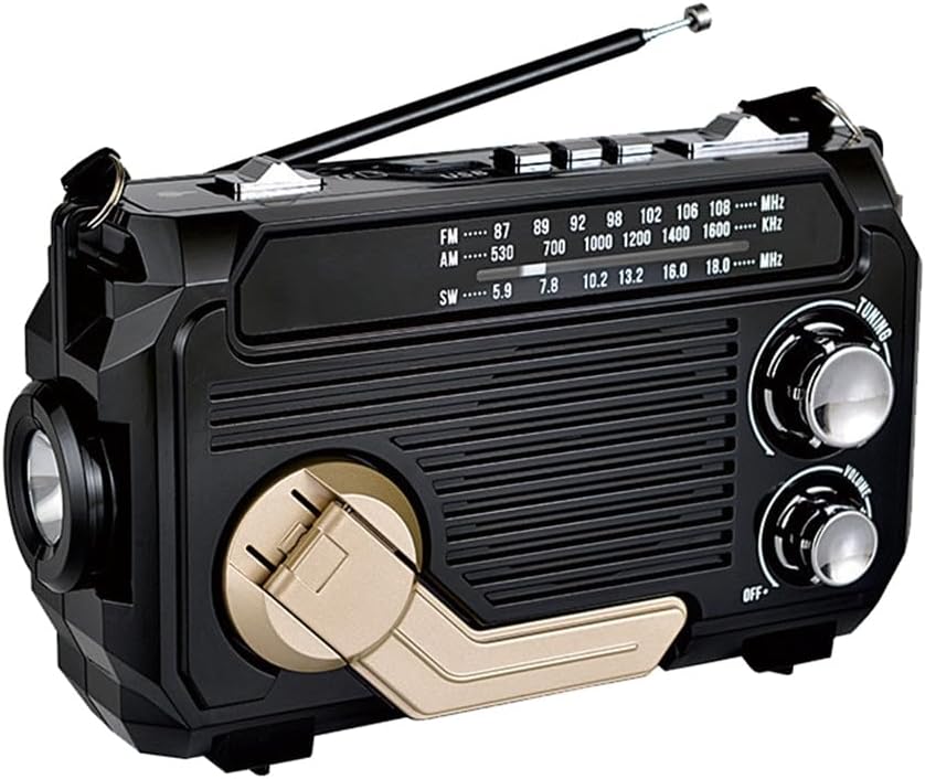 Emergency radio with built-in power bank to charge devices, a key feature for reliable communication & survival.