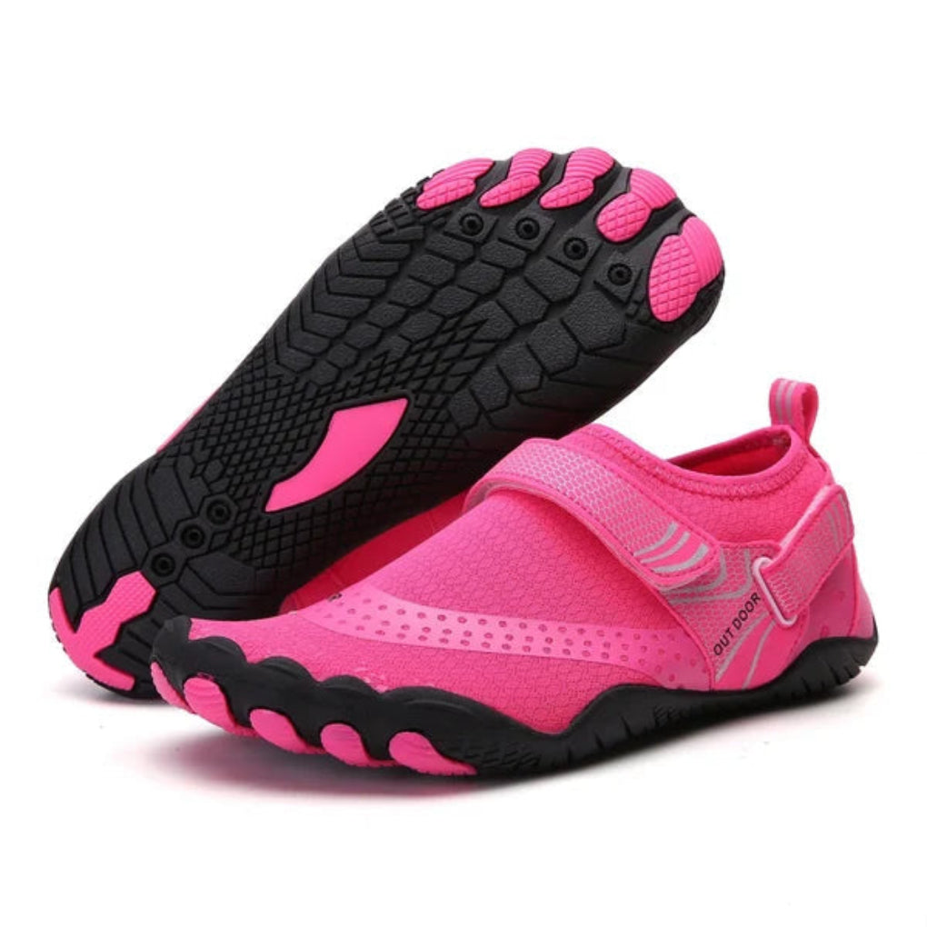 Side view of flexible, quick-dry unisex water shoes, essential summer footwear for outdoor and beach