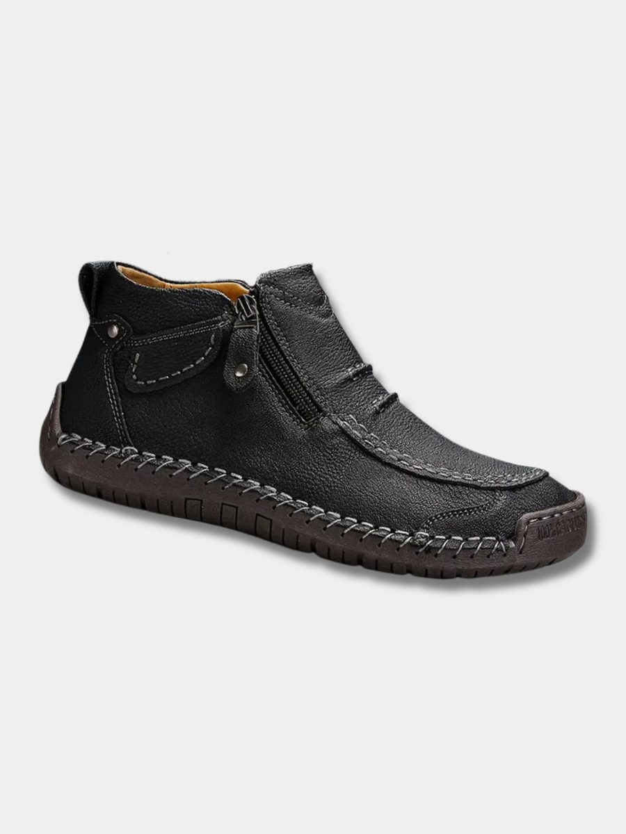 Unisex ergonomic orthopedic comfort shoes, black, for all-day foot support & shock absorption