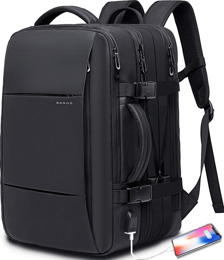 Women's expandable travel backpack, 26-45L, with laptop sleeve & organized compartments.