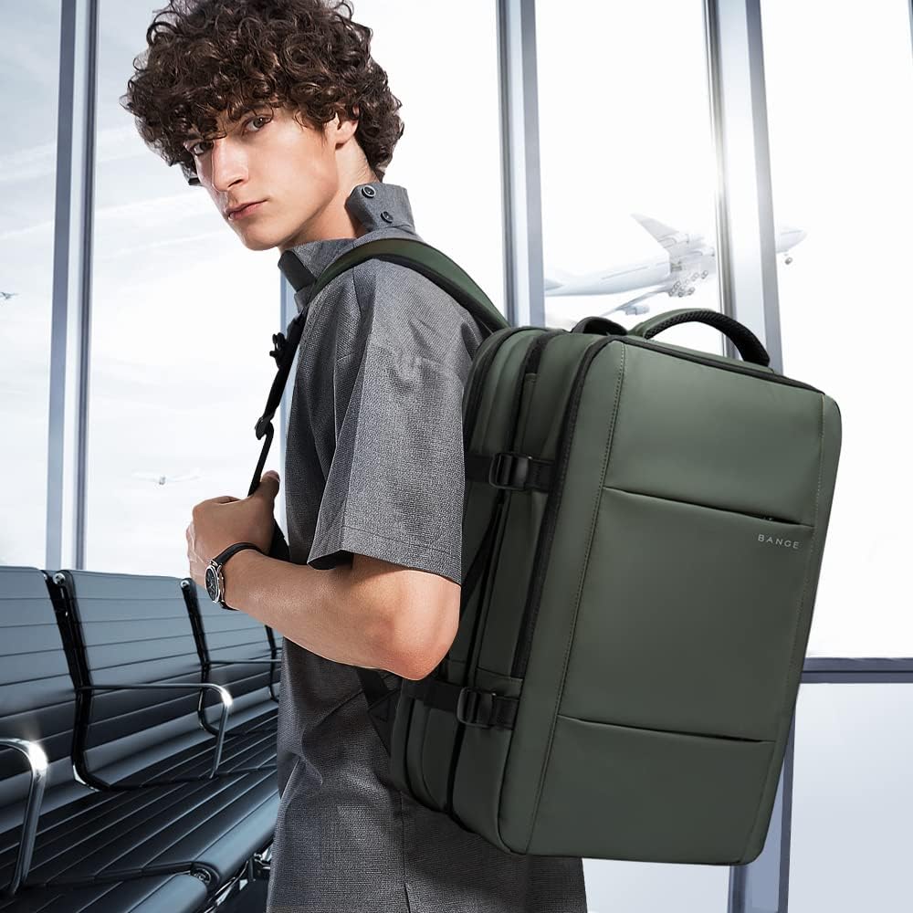Waterproof laptop travel bag, 26-45L, versatile for weekend trips & organization.