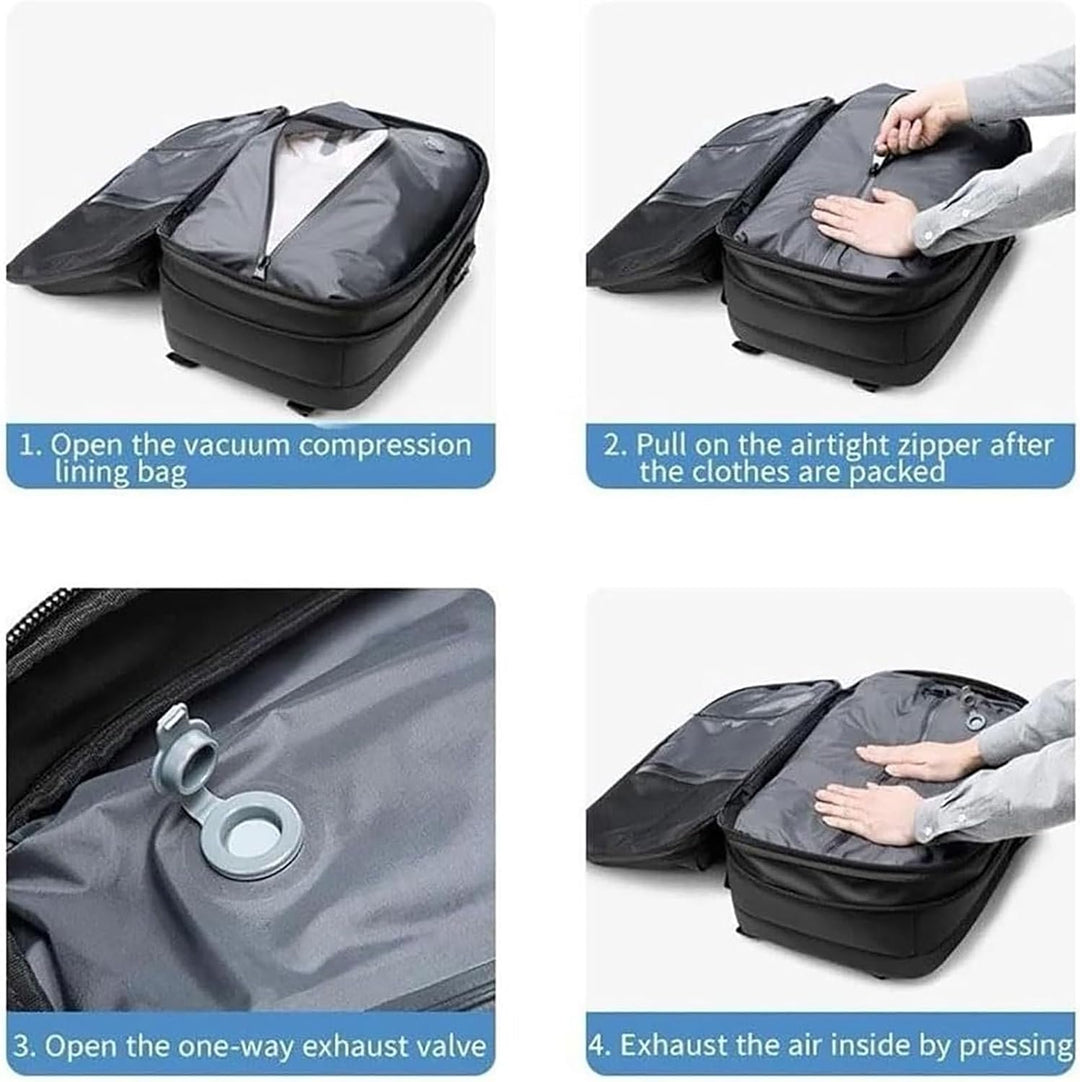 Ergonomic expandable travel backpack for men & women, with anti-theft protection and convenience.
