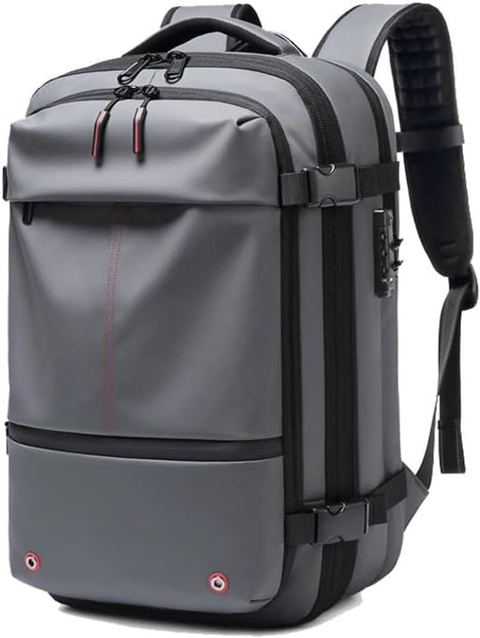 Anti-theft travel backpack, unisex design with compression straps and dedicated wet compartment.