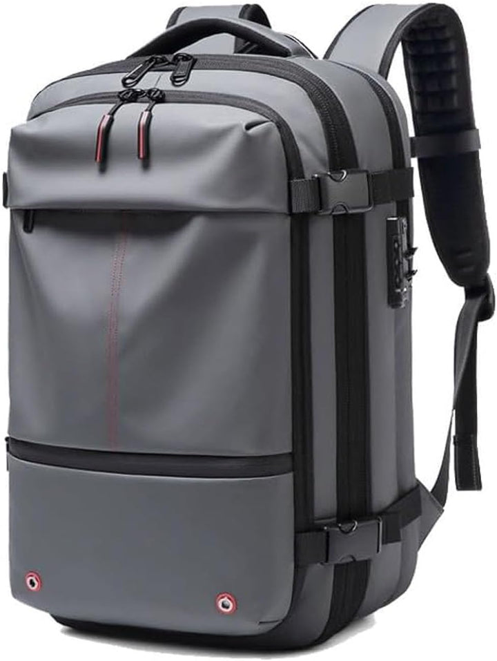 Anti-theft travel backpack, unisex design with compression straps and dedicated wet compartment.