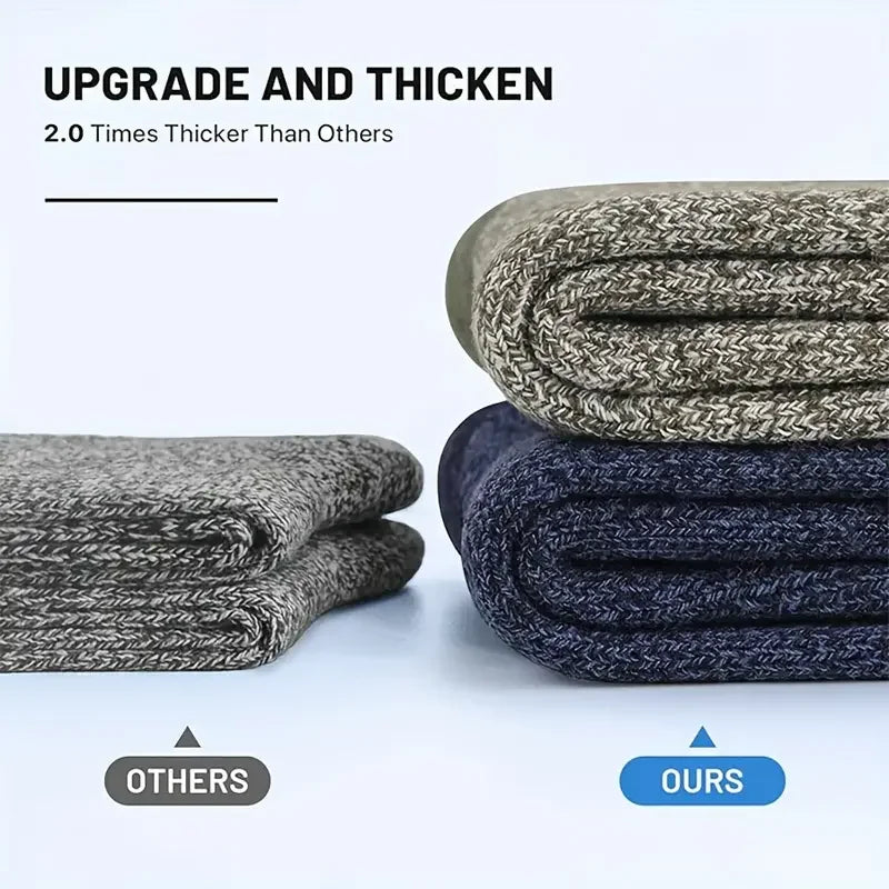 Insulating & breathable unisex merino wool socks, ideal for outdoor winter comfort.