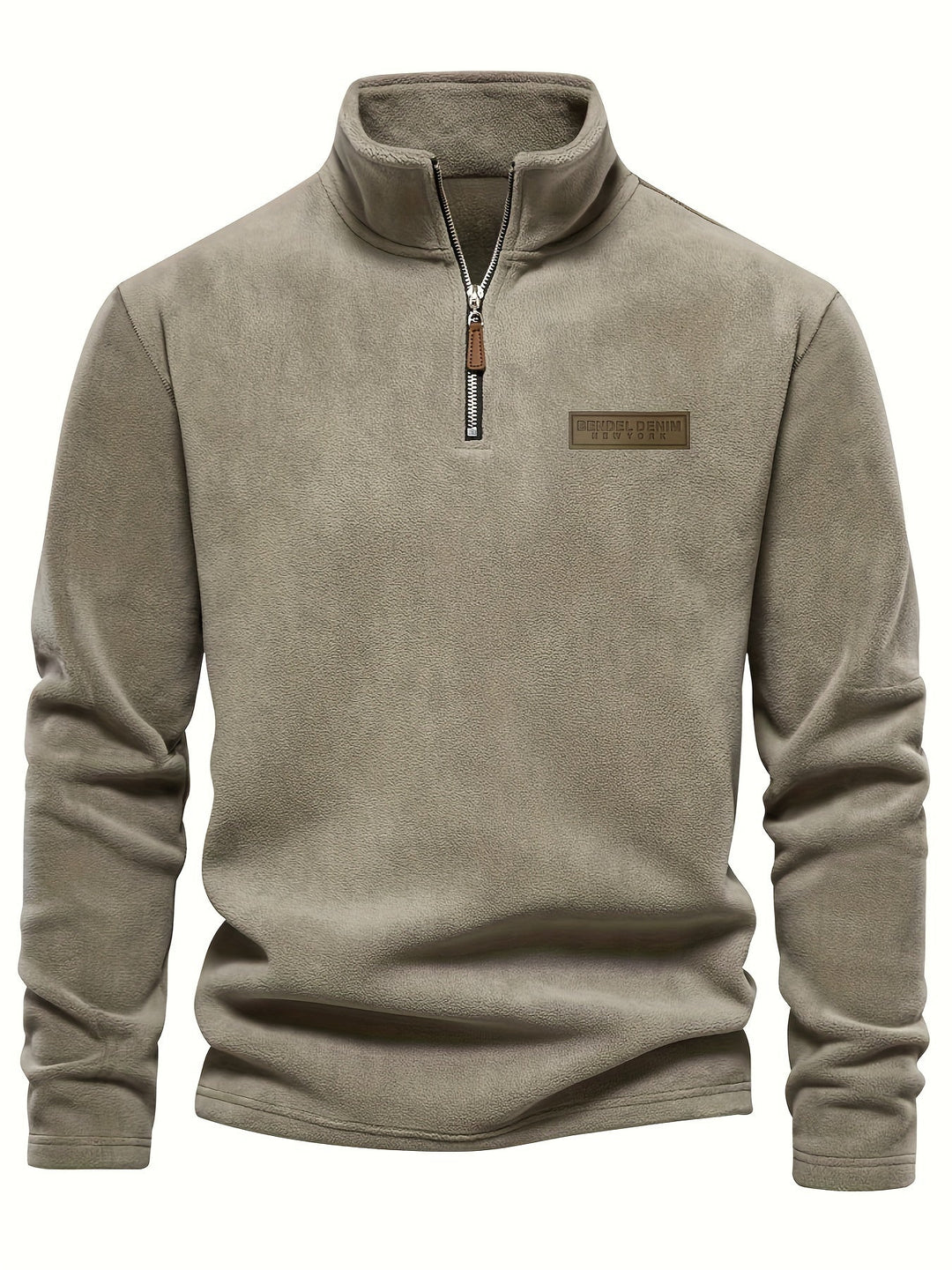 Cozy fleece half-zip pullover for men & women, ideal for warmth during winter activities & everyday comfort.