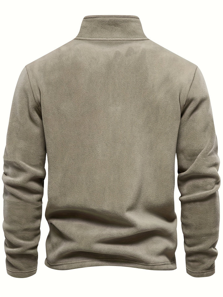 Casual unisex half-zip pullover, a cozy and warm layering staple for everyday wear in cooler temperatures.