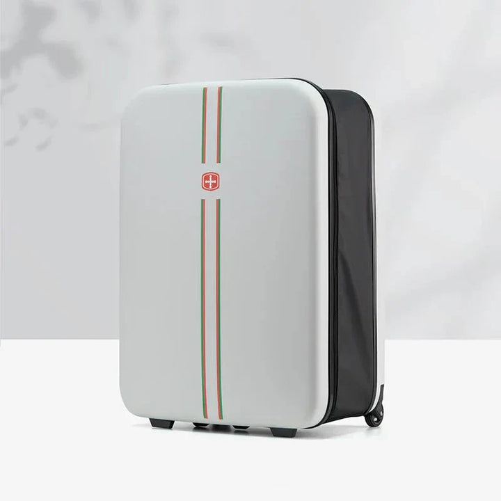 Unisex hard shell travel bag, foldable and durable rolling luggage for any short or long journey.