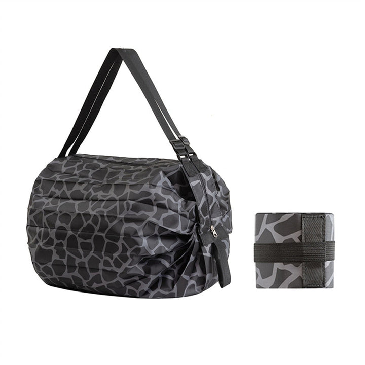 Eco-friendly unisex foldable shopping tote, reusable large capacity bag, reducing plastic waste.