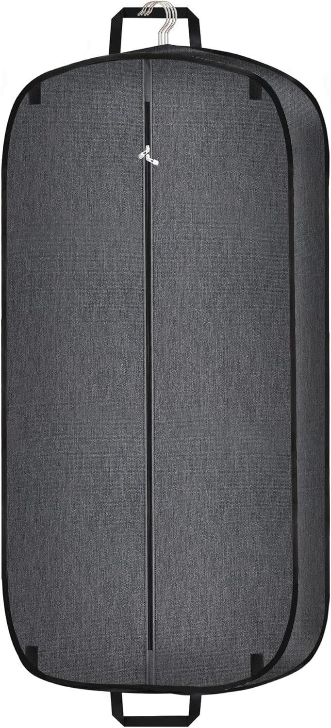 Unisex foldable waterproof suit garment bag for travel. Durable Oxford fabric protects clothing & suits.