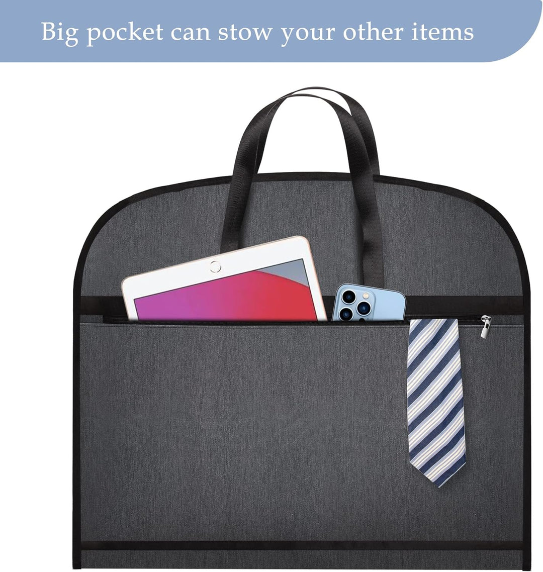 Durable Oxford travel suit bag. Unisex, waterproof & foldable garment cover for easy luggage organization.