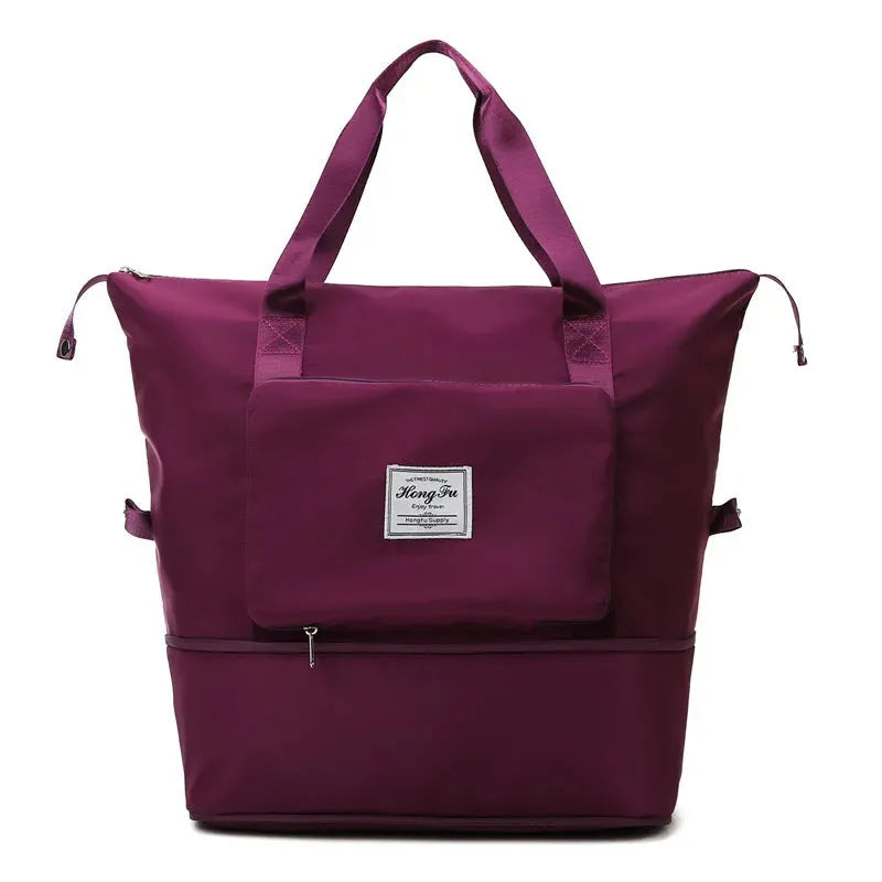 Unisex travel duffle bag with multiple compartments for organization, lightweight and durable.