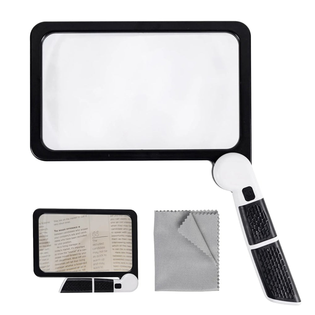 Lightweight full-page magnifying glass, a practical reading aid and inspection tool for hobbies
