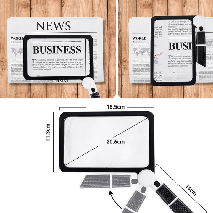 Unisex vision enhancement tool: full-page handheld magnifier for reading and detailed crafts