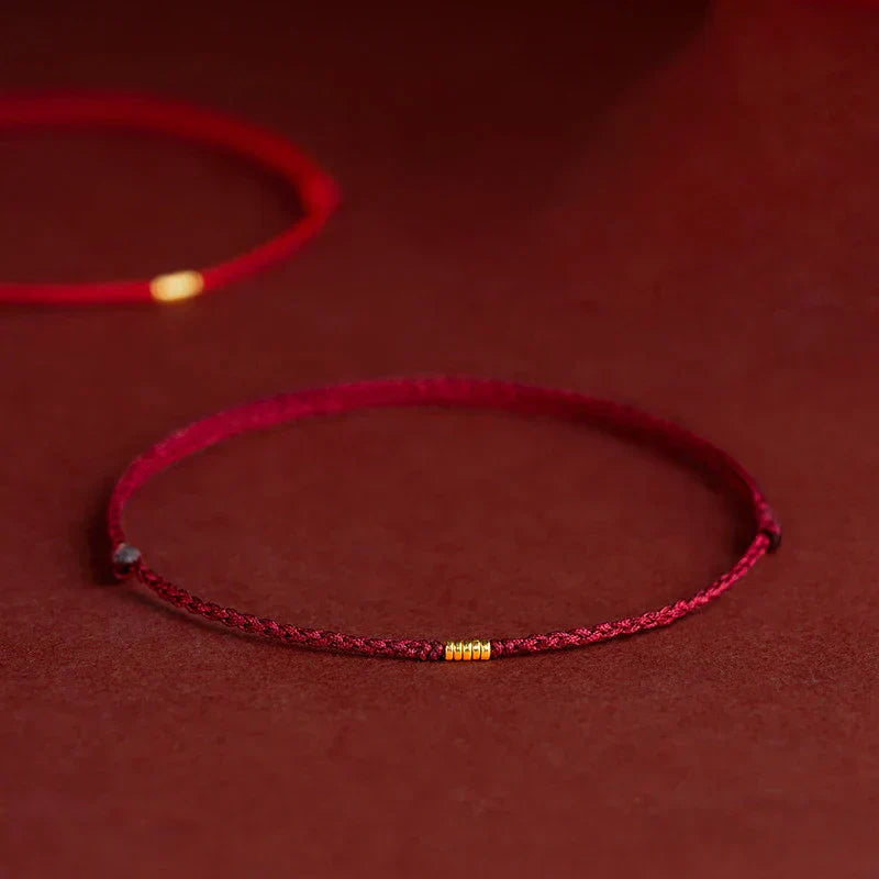 Unisex handcrafted Tibetan blessing cord bracelet for harmony. Adjustable spiritual energy jewelry.